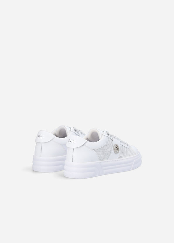 Zapatillas Liu Jo Plataforma With Studs Mujer Blancas | WIZ-905632