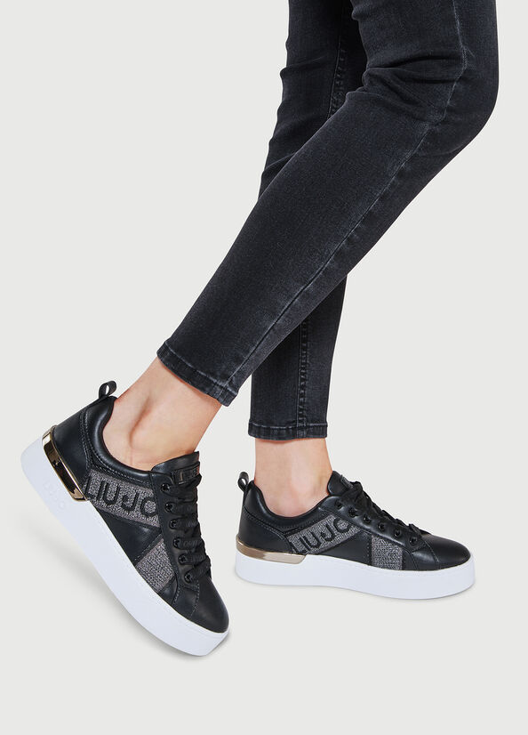 Zapatillas Liu Jo With Jacquard Detail Mujer Negras | FLP-765408