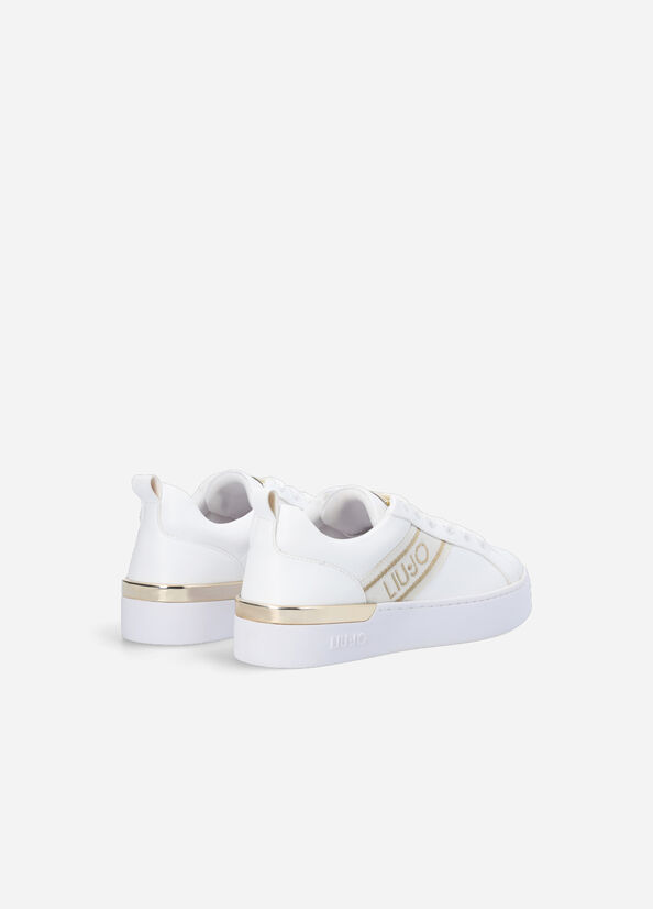 Zapatillas Liu Jo With Jacquard Logo Mujer Blancas | FKE-349152