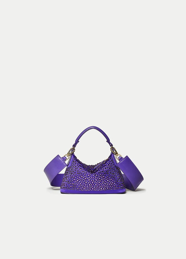 Bolsos Cruzados Liu Jo Mini Hobo With Gemstones Mujer Moradas | QSA-065413