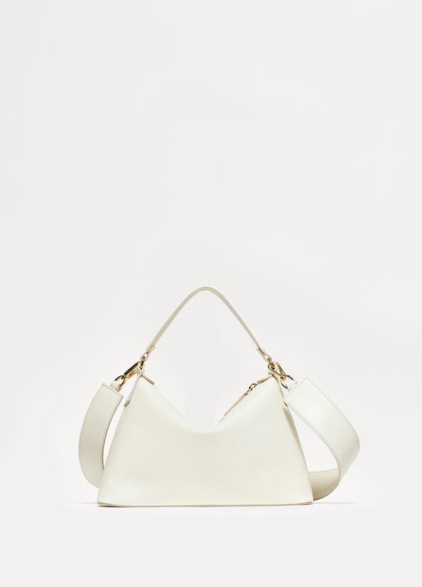 Bolsos Cruzados Liu Jo Small Hobo In Cuero Mujer Blancas | IFV-908235