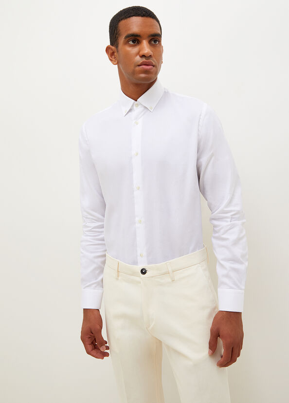 Camisas Liu Jo Button Down With Embroidery Detail Hombre Blancas | BRP-897561