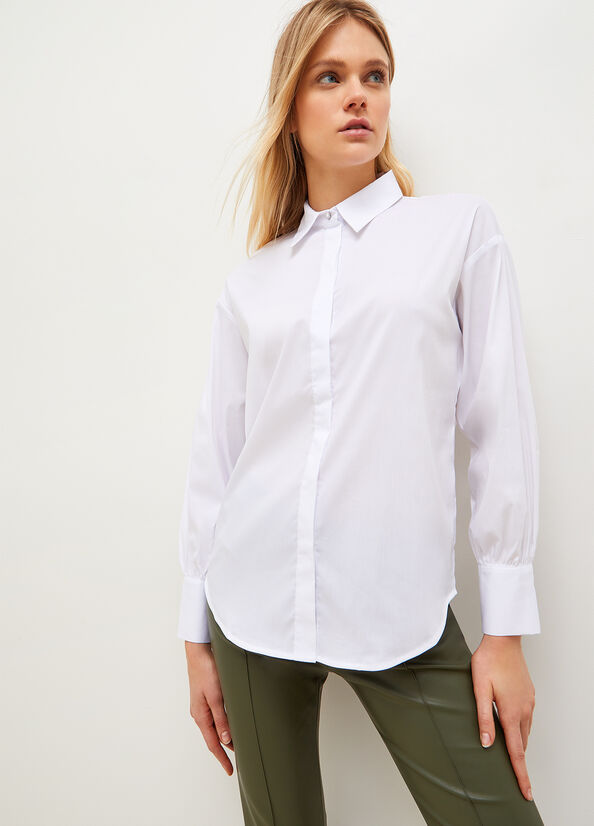 Camisas Liu Jo Poplin Mujer Blancas | MUP-258106