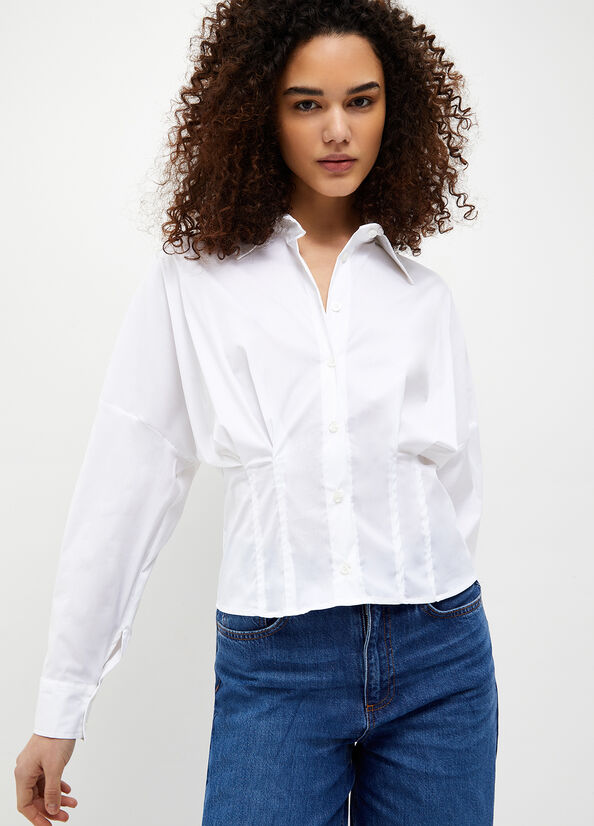 Camisas Liu Jo Stretch Algodon Mujer Blancas | QYH-029785