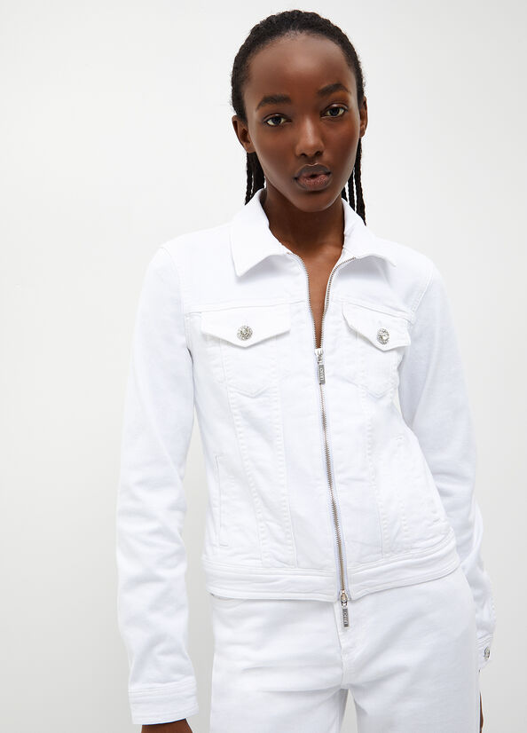 Chaquetas Liu Jo Denim Mujer Blancas | CLP-517894