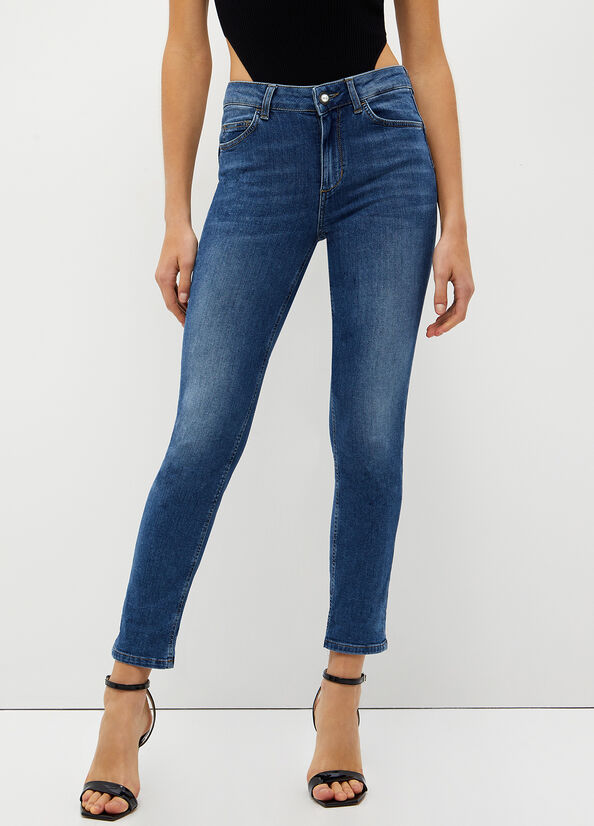 Jeans Skinny Liu Jo Bottom Up Mujer Azules Oscuro | ALK-206583