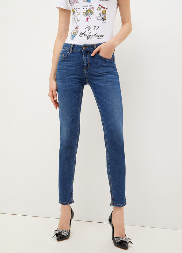 Jeans Skinny Liu Jo Bottom Up Mujer Azules | RES-135729