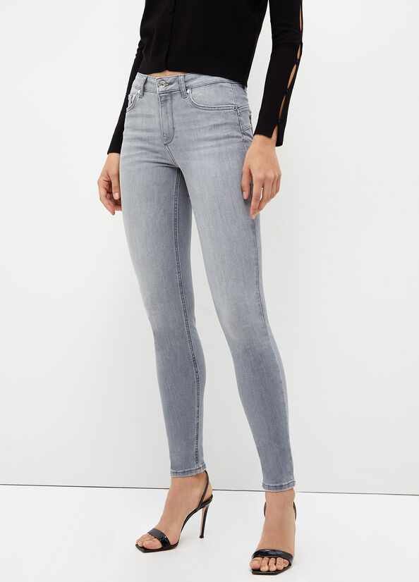 Jeans Skinny Liu Jo Bottom Up Mujer Gris | PTJ-645081