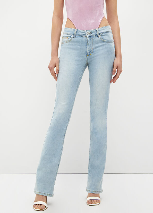 Jeans Skinny Liu Jo Stretch Denim Cut Mujer Azules Claro | NGW-138750