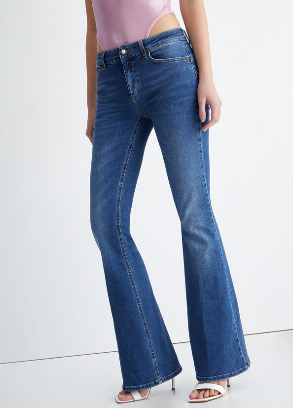 Jeans Straight Liu Jo Bottom Up Mujer Azules Oscuro | REZ-315982