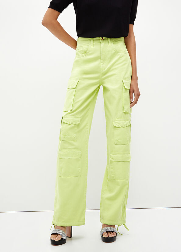 Jeans Straight Liu Jo Eco-Friendly Cargo Mujer Verde | DGB-701983