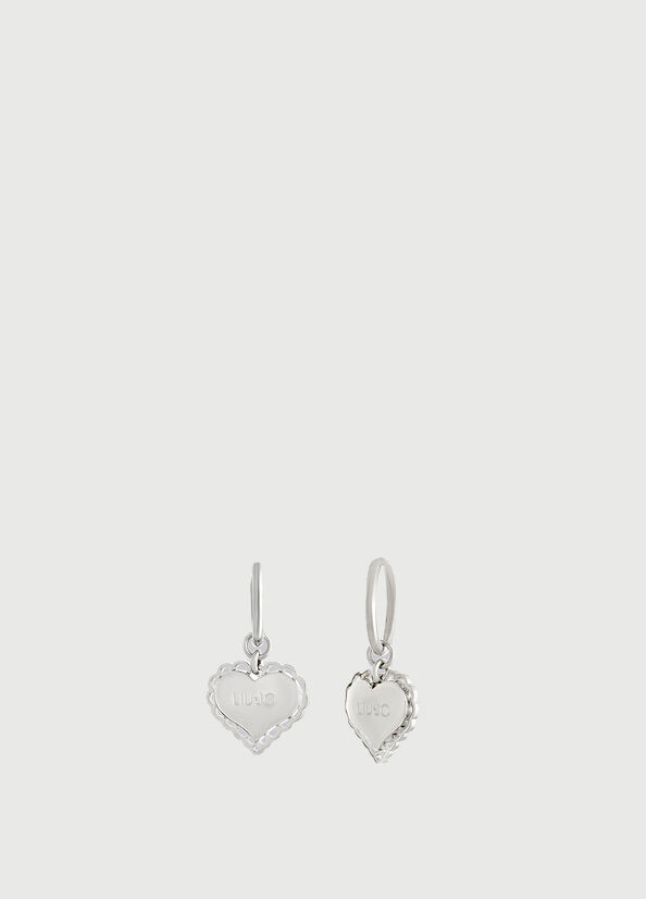 Joyería Liu Jo Earrings With Hearts Mujer Gris | OBK-897056