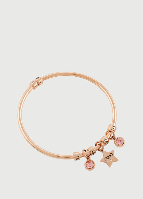 Joyería Liu Jo Rigid Bracelet With Jewel Charm Mujer Rosas Doradas | AKX-698310