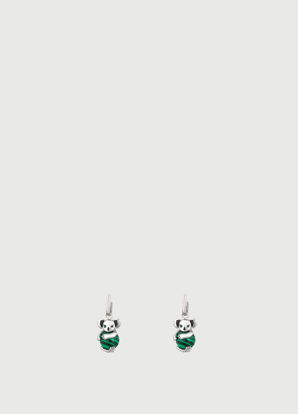 Joyería Liu Jo Single Koala Earring Mujer Plateadas Verde | ITX-710546