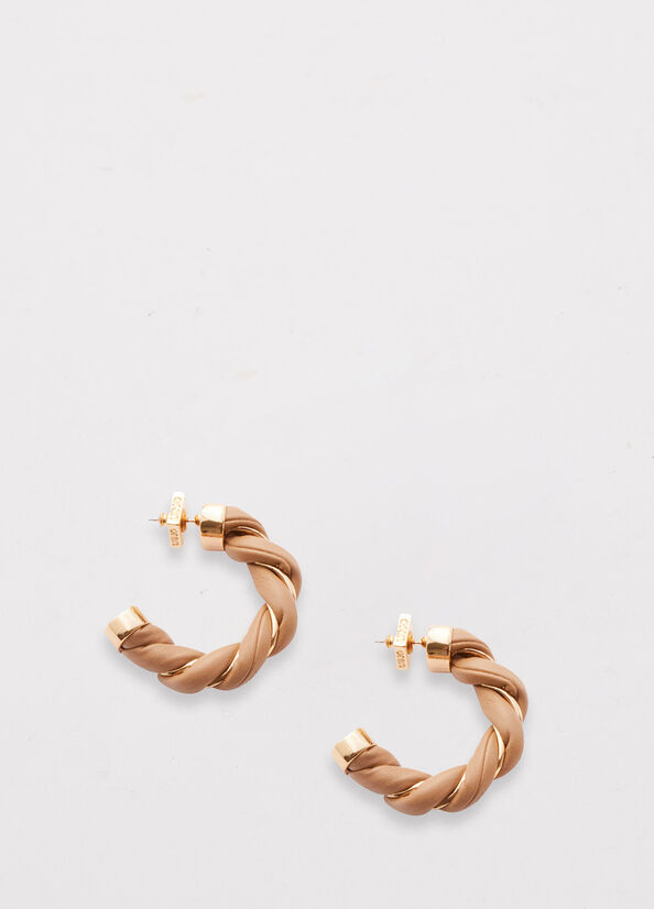 Joyería Liu Jo Torchon Effect Hoop Earrings Mujer Coral | TCF-526174