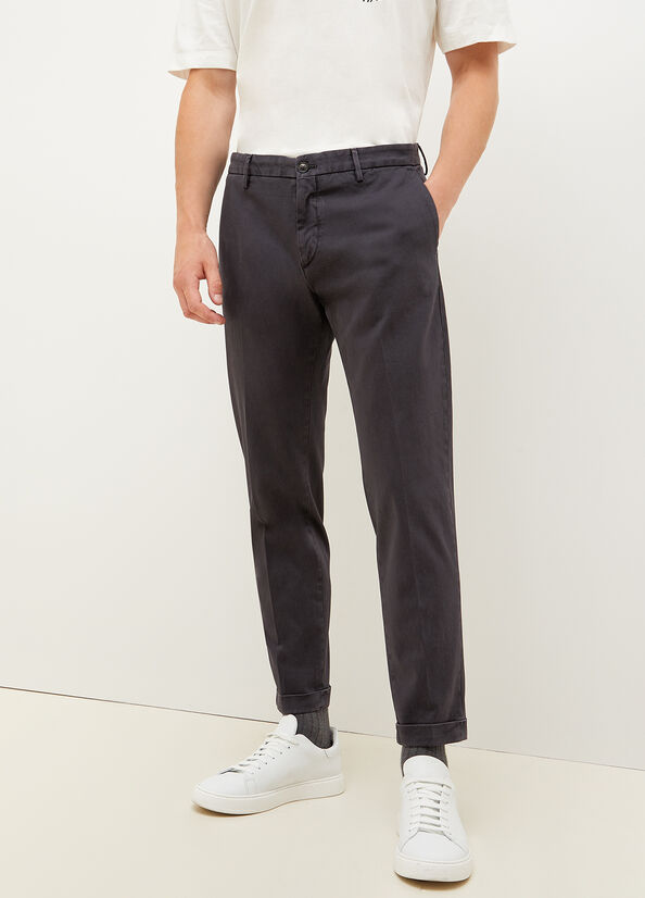 Pantalones Liu Jo Regular Fit Chinos Hombre Gris Oscuro | RAZ-819572