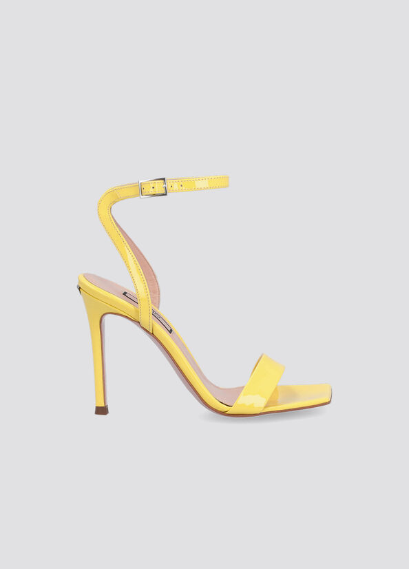 Sandalias Liu Jo Charol Cuero Tacón Mujer Amarillo | ODG-145278