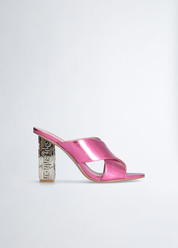 Sandalias Liu Jo With Branded Heel Mujer Fucsia | CVN-619430