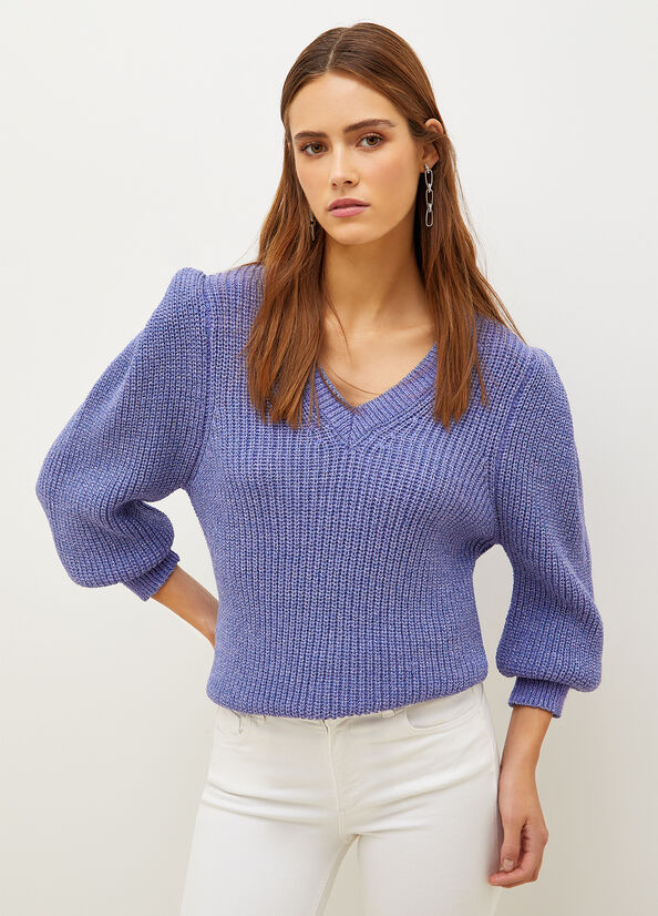 Suéteres Liu Jo With Puff Sleeves Mujer Moradas | SEX-120637