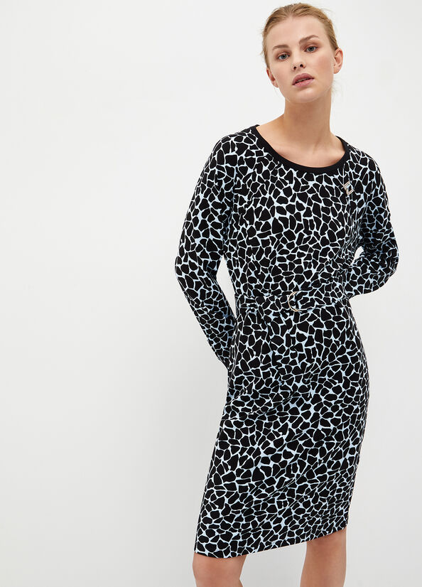 Vestido Liu Jo Animal-Print Mujer Azules | HGL-578219