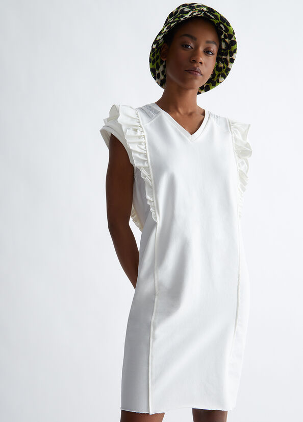 Vestido Liu Jo Eco-Friendly With Rouches Mujer Blancas | DCN-465091