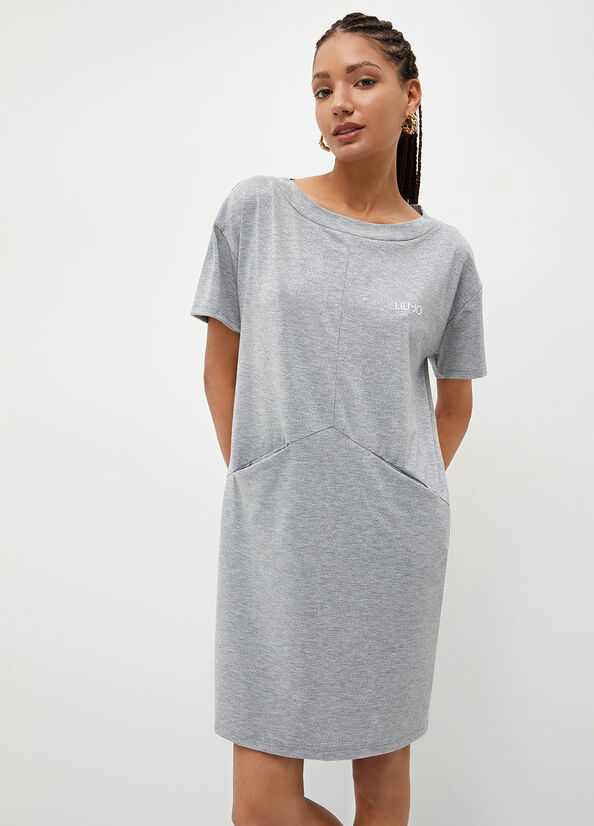 Vestido Liu Jo Lurex® Jersey Mujer Gris | SJH-138259